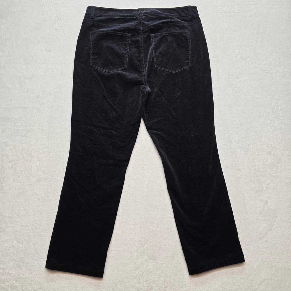 Talbots‎ Straight Leg Corduroy Pants High Waist Black 12P Classic - Picture 2 of 7